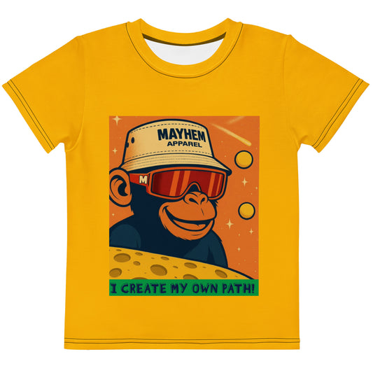 “I Create My Own Path” Kids Crew Neck T-Shirt - Yellow Edition