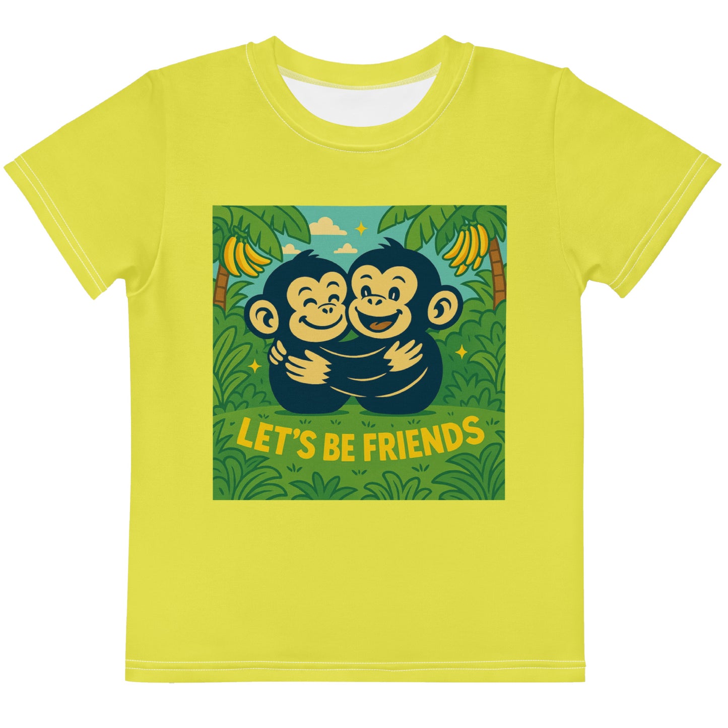 “Let’s Be Friends” Kids T-Shirt - Sunshine Yellow