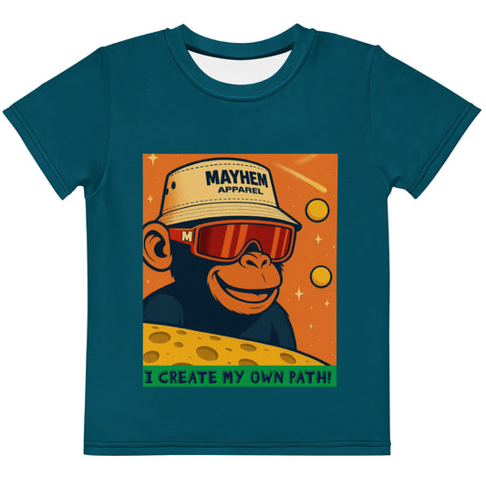 “I Create My Own Path” Kids Crew Neck T-Shirt - Teal Edition