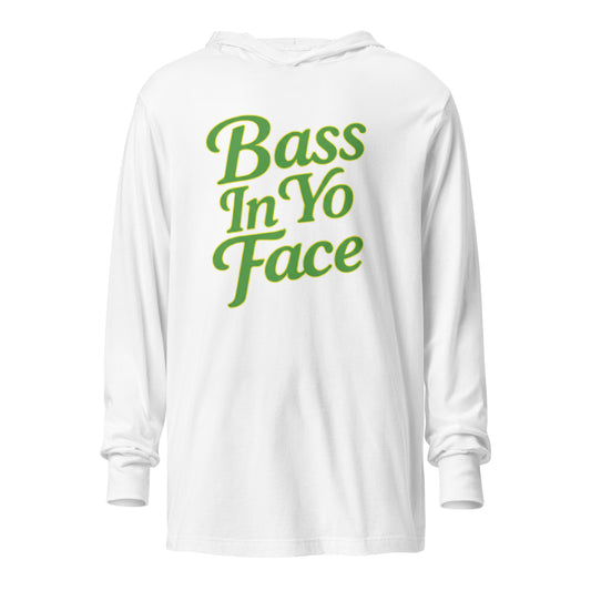 Bass In Yo Face – Hooded Long Sleeve Tee